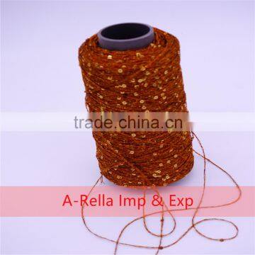 Oeko-Tex sequin yarn 100% polyester knitting yarn for machine knitting