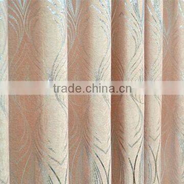 2015 Fashion flower polyester flock fabric for curtain with high quality