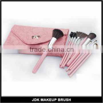 12 pcs cosmetic brush professional brush set makeup brushes pink pu leather hand bag