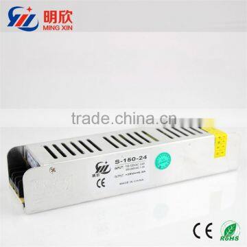 LED power supply for advertising lamp/150W slim case led switching power supply 24v 6.25a IP20 / 24v strip shape led driver