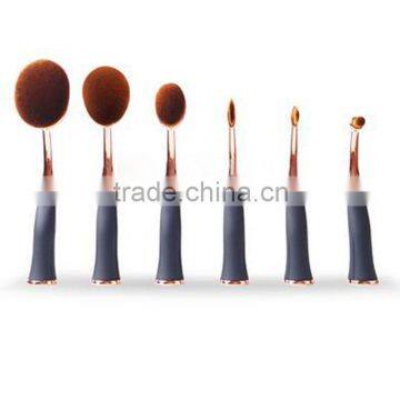 2017 Unique Rose Gold Color 5pcs / 6pcs Magnet Oval Makeup Brushes Cosmetics Makeup Brush Set Whloesale Make up Brushes
