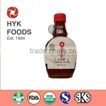 alternative imitation honey in glass bottle