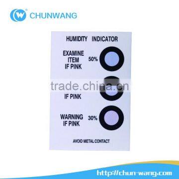 Water color change stickers, water indicator cards, humidity indicator cards