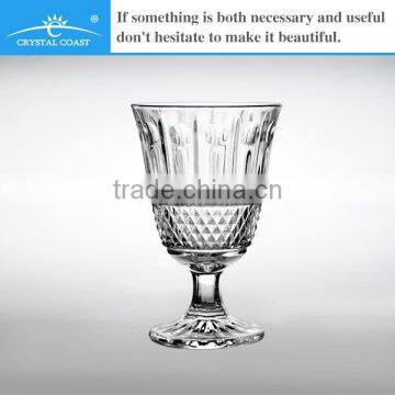 charming engraved crystal drinking glass cup with foot