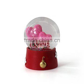 Double Heart Shape Personalized Snow Globe photo-2