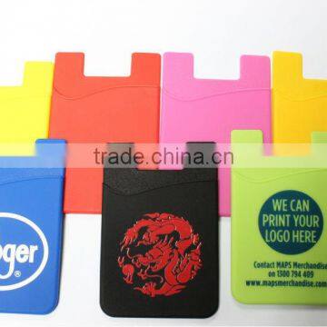 China supplier 3m adhesive phone card holder silicone phone card holder silicone smart wallet