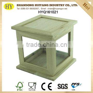 FSC custom unfinished simple wooden lantern