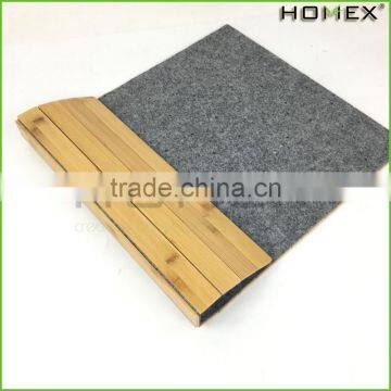 Natural Bamboo Floor Mat with Back Cloth Homex-BSCI Factory