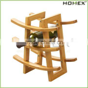 Elegant 9 Bottle Bamboo Wine Rack Bottle Holder Homex BSCI/Factory