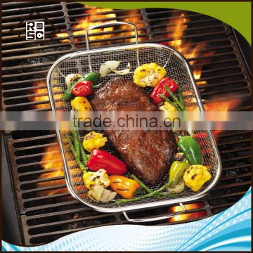 NBRSC Reliable Company Stainless Steel Mesh Roasting Frying Pan Grill Basket