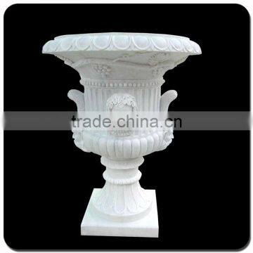 Cheap landscaping white marble decorative outdoor flower pots