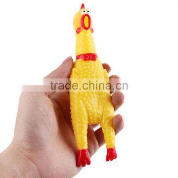 Pet chicken classic funny sounding vinyl Guaijiao pet dog toy trumpet screaming chicken 17cm