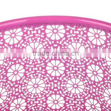2016 Fancy Round Shape Wire Mesh Pink Trash Can photo-2