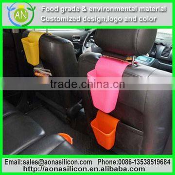 Promotional Items Fashion Cheap Silicone Car Seat Hanging Storage Box/bin,silicone Sundries Bag for Bathing Use photo-4