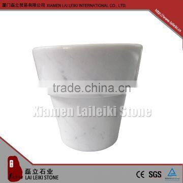 Indoor Marble Polished Flower Pot Natural Stone