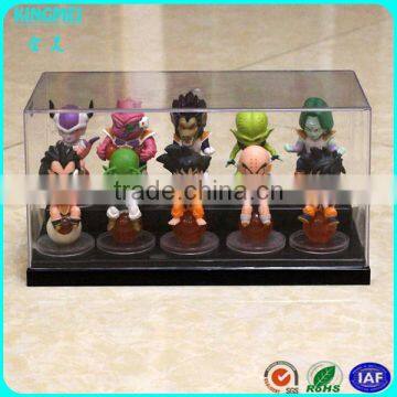 fashion elegant design clear counter top acrylic toy display case with cover