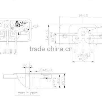 AC Power Socket Mickey Mouse Socket C6 Type Plum Socket Three Core Card With Ear Screw Fixed NK2-4T01 photo-2