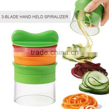 2017 3 blade magic rotary vegetable spiral slicer kitchen gadget