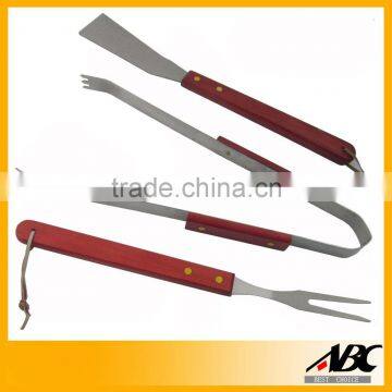 3pcs wooden handle bbq tools set