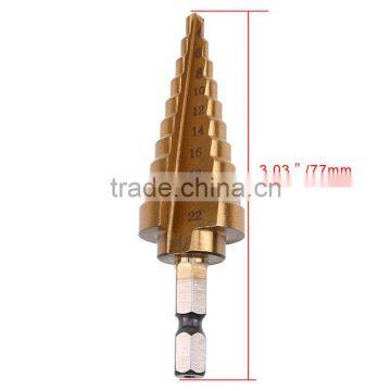 Metal Drilling Round Shank Straight Flute Hss Step Drill Bit Set photo-6