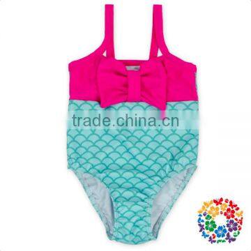 Summer Baby Girls One Piece Swim Suit Children Swim Wear With Cotton Bow Little Girl Mermaid Swimsuit Beachwear