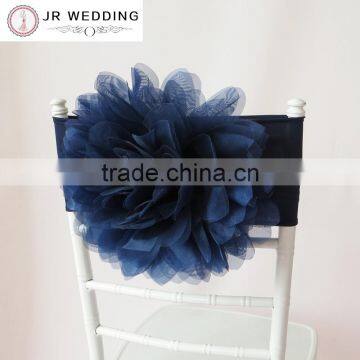 Hot Sale Fashion Handmade Organza Flower With Lycra Chair Band Chair Sash photo-4