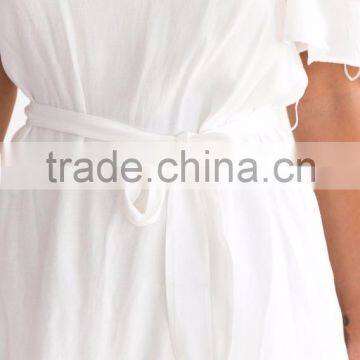 Elegant Women White Dress off Shoulder Short Sleeve Fashion Boutique Dress photo-5