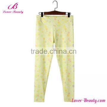 Fast Shipping Yellow Cheap Patterned Tights Woman Leggings photo-2