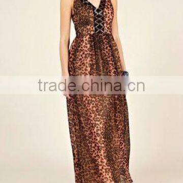 12DR147 Summer Hot Selling Lady Fashion Animals Printted Maxi Dress