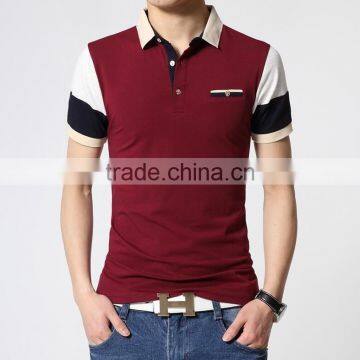 Mens Polo Shirt Block Summer Clothes