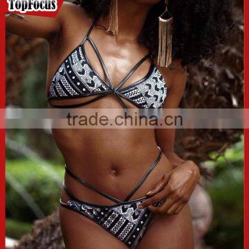 Wholesale Neoprene Crochet 2 Pcs Bikini Triangle Top Swimwear photo-4