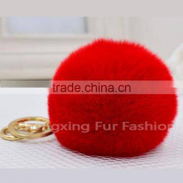 CX-R-23 Genuine Rabbit Fur & Faux Fur Keychain/ Key Ring photo-5