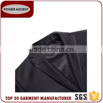 New Design Satin Trim Formal Business Black Men'S Fashion Suit Jacket photo-3