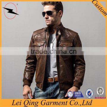 Winter warm coat men fashion leather motorcycle jacket men's genuine leather jackets