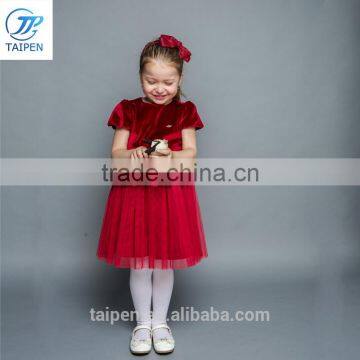 Girls Party Dress Coral Fleece Winter Dress Designs For Girl Of 10 Years Old Short Puff Sleeve Dress photo-4