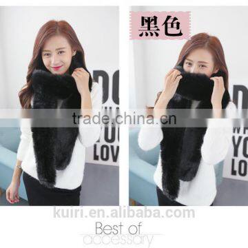 2016 Woman Faux Fur Scarf For Women Winter Warm Long Scarves Female Handmade Rex Rabbit Fur Scarf photo-5