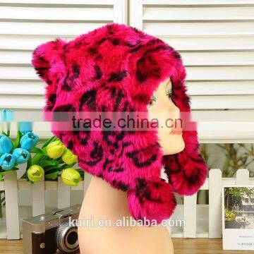 New Hot Faux Fox Fur Knitted Beanies Cap Winter Hats For Women Cute Fashion photo-5