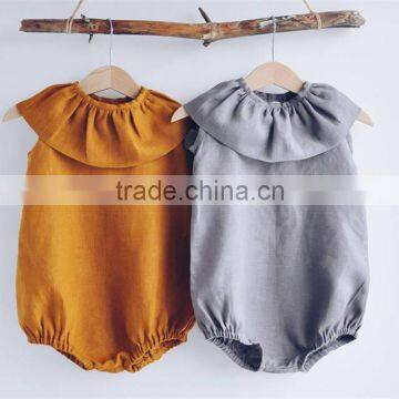 Dress-Jumpsuit For Baby Girl Clothes Linen Romper Stylish Simple Baby Clothes Apparel photo-2