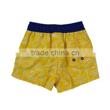 Yellow Contrast Color Waist Board Shorts in Swimwear & Beachwear photo-2