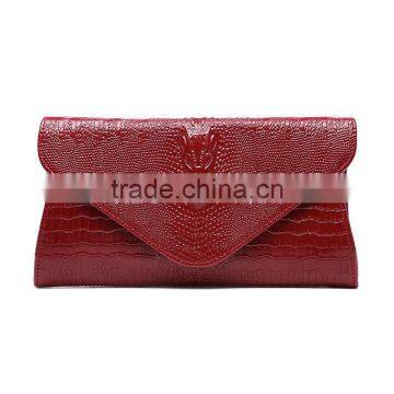 Women Clutch Bags Vintage Leather Crocodile Pattern Envelope Shoulder Ladies Small Messenger Bag photo-2