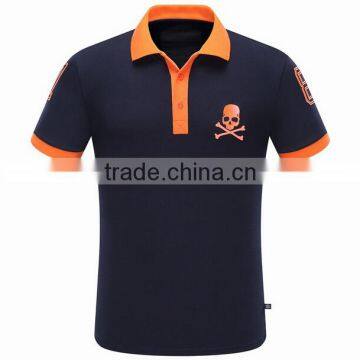 Hot Sale Soft Fabric Skull Pattern Printed Polo New Model Men's T-shirt Wholesale in China photo-3