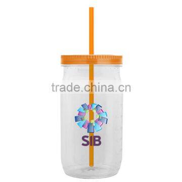 USA Made 27 oz Tritan Mason Jar With Screw-On Lid and Digital Imprint - Measurements Molded Into Side of Jar photo-4