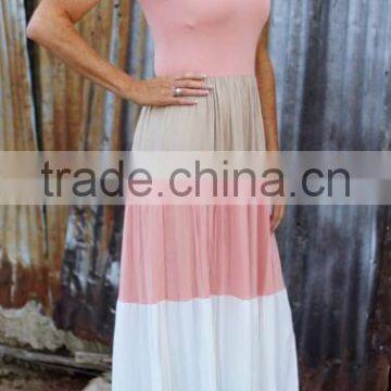 Summer Cotton Mother and Daughter Maxi Crewneck Dress Mommy and Me Women Girls Dresses photo-2