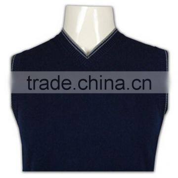 ISO9001/BSCI Manufature V-neck Navy Blue Wholesale Cheap Sweater Vest photo-5