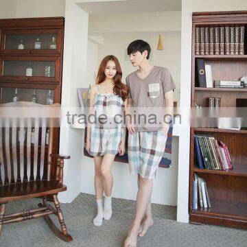 lovers pajamas short sleeve shorts knitted cotton good quality lovable household to suit the new summer