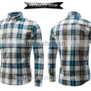 New Product 2016 European Fashion 100% Cotton Yarn Dyed Plaid Shirt Wholesale Men's Clothing photo-6