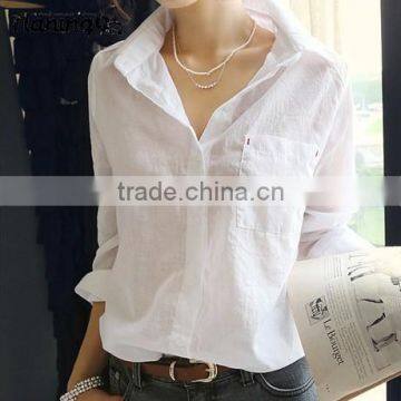 Latest Style Fashion Leisure Cotton Solid Color Long-sleeved Shirts
