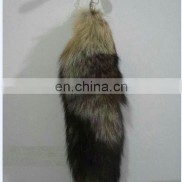 30-40cm natural color fox tail fur keychain