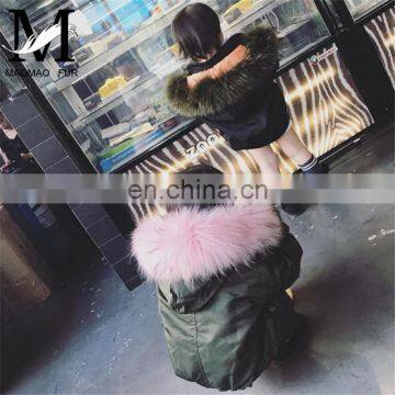 High Quality Manufacture Fashionable Winter Rex Rabbit Fur Lining Kids Parka Children Fur Coat