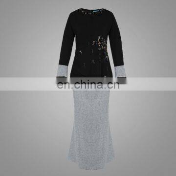 2017 Modest Designer Beaded Baju Kurung Malaysia Baju Melayu Islamic Women Suits photo-3